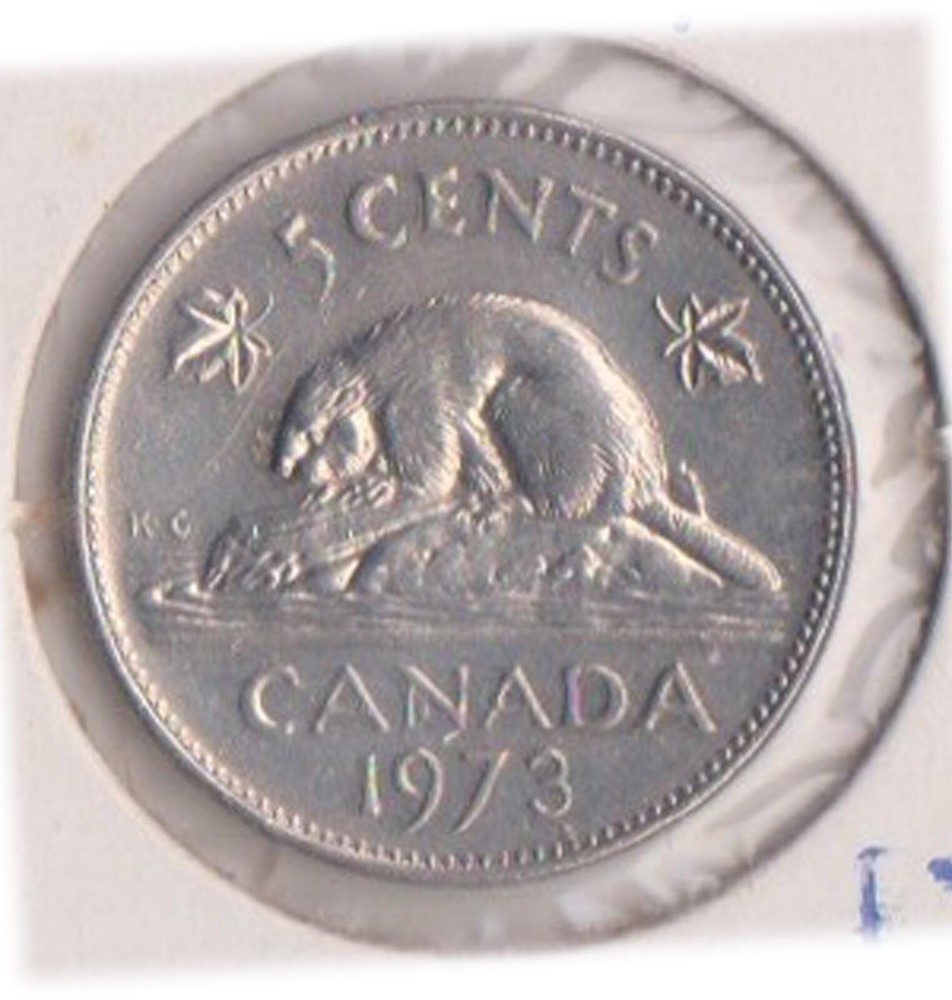 (H205-71) 1973 Canada 5c coin (BU)