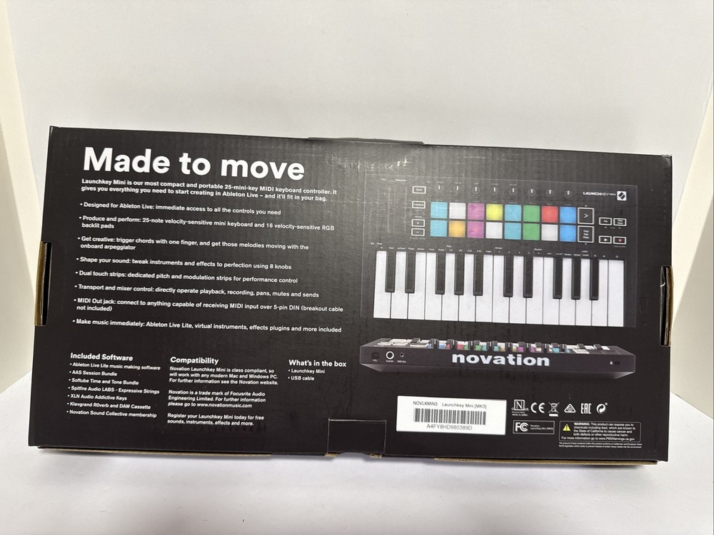 Novation Launchkey Mini Mk3 25 Mini-key Midi Keyboard Controller/Read