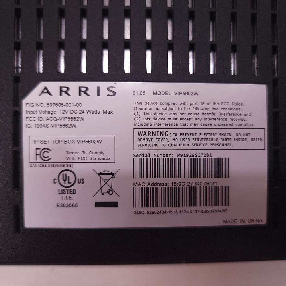ARRIS VIP5602W - Box Only