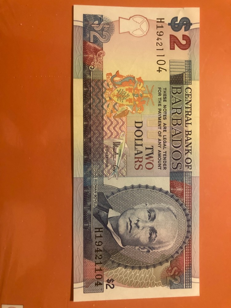 ND 1995 Barbados 2 Dollars Unc Banknote - P#46