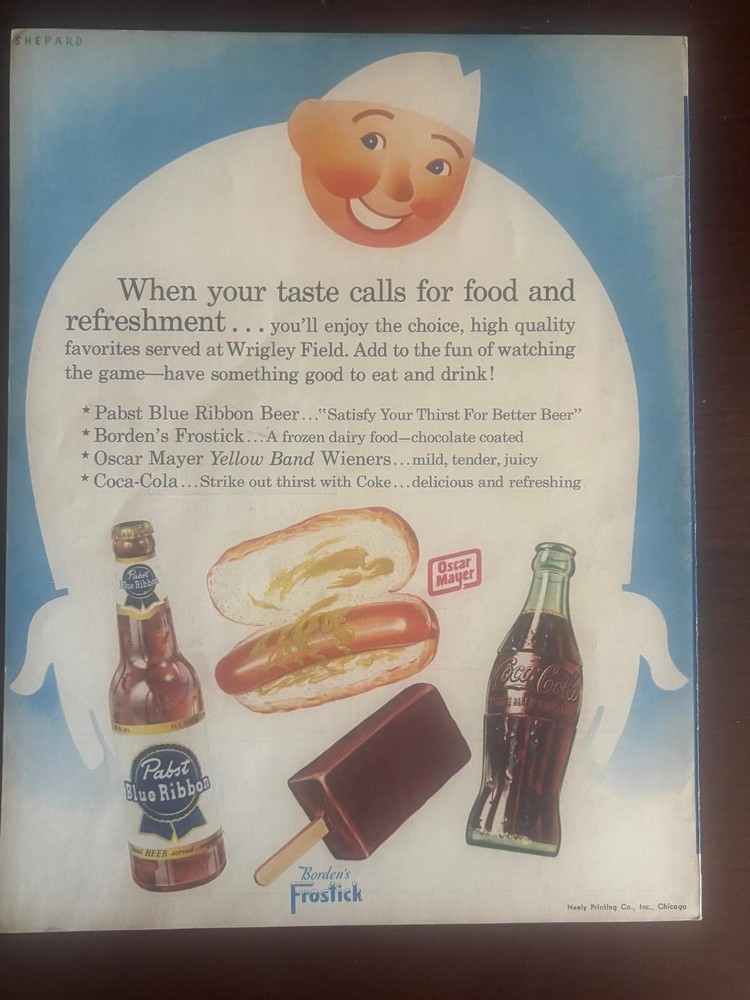 Cubs Program 6/26/1957 vs Pirates scored