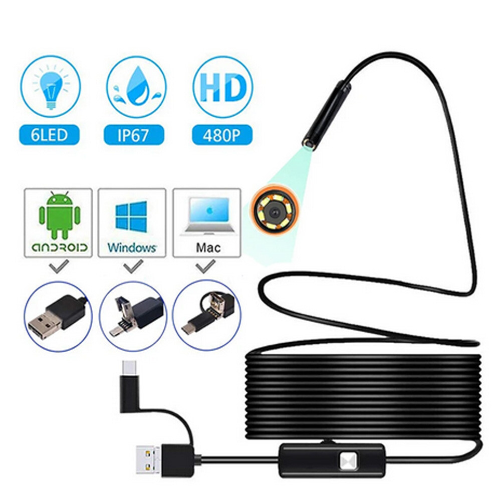 for USB TypeC Android PC HD Endoscope Camera Borescope Inspection Camera