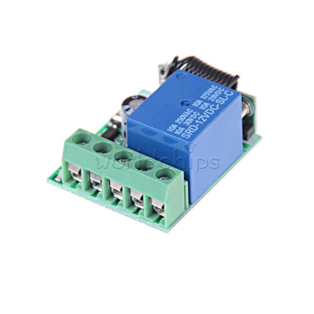 12V 1-Channel Wireless Relay Switch 433Mhz Remote Control Switch Receiver Module