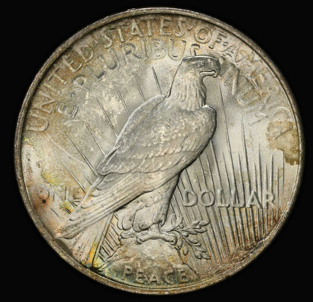 PCGS MS64 1923 Peace Silver Dollar nicely toned both side