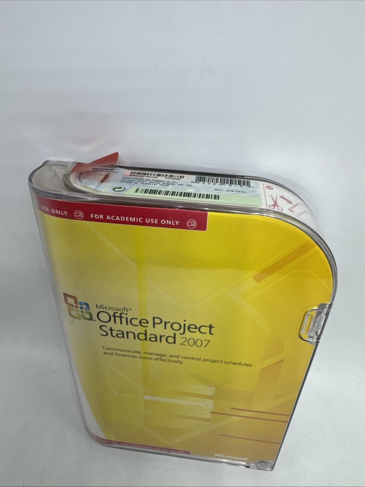 Microsoft Office Project Standard 2007 Academic Use Only New Sealed