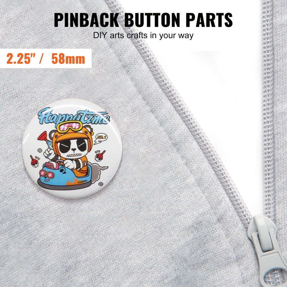 Pin Style Button Components 500 Sets 58mm Easy Assemble for Projects