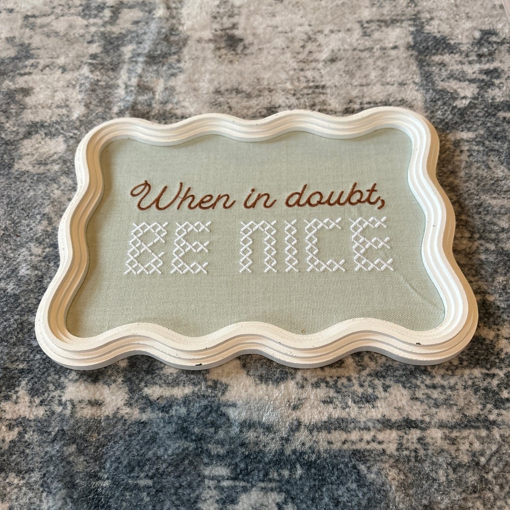 Ankyo When In Doubt Be Nice Wooden Wall Decor White