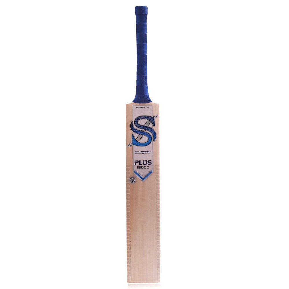 Smart & Sharp Plus 15,000 Cricket Bat, English Willow, Full Size, Blue Handle wi