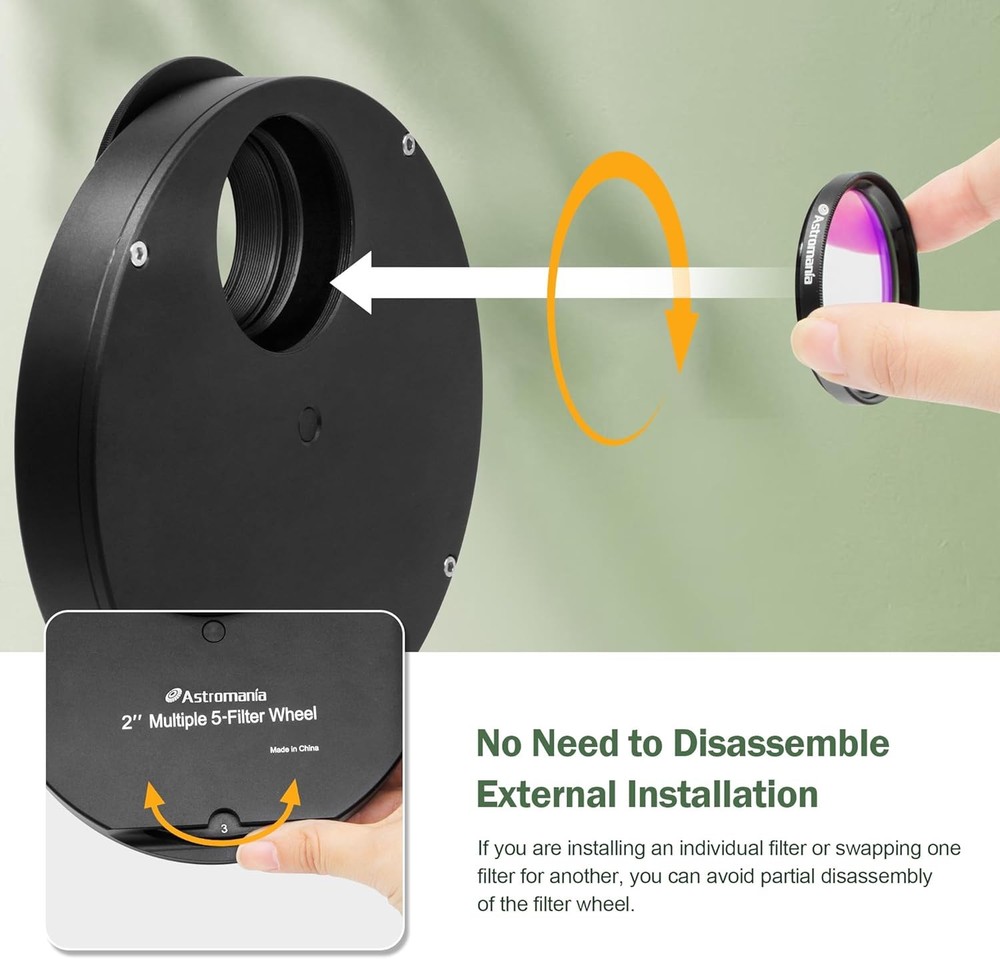 Astromania 2" Multiple 5-Position Filter Wheel for 2