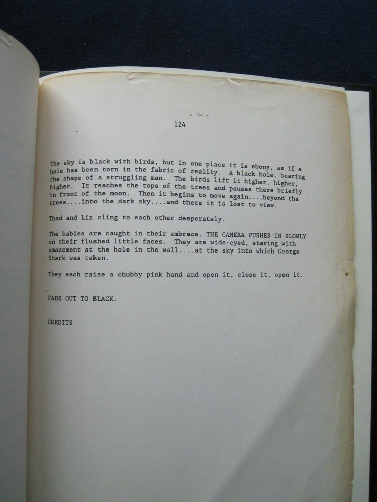 ORIGINAL SCRIPT for STEPHEN KING Novel THE DARK HALF by GEORGE A ROMERO