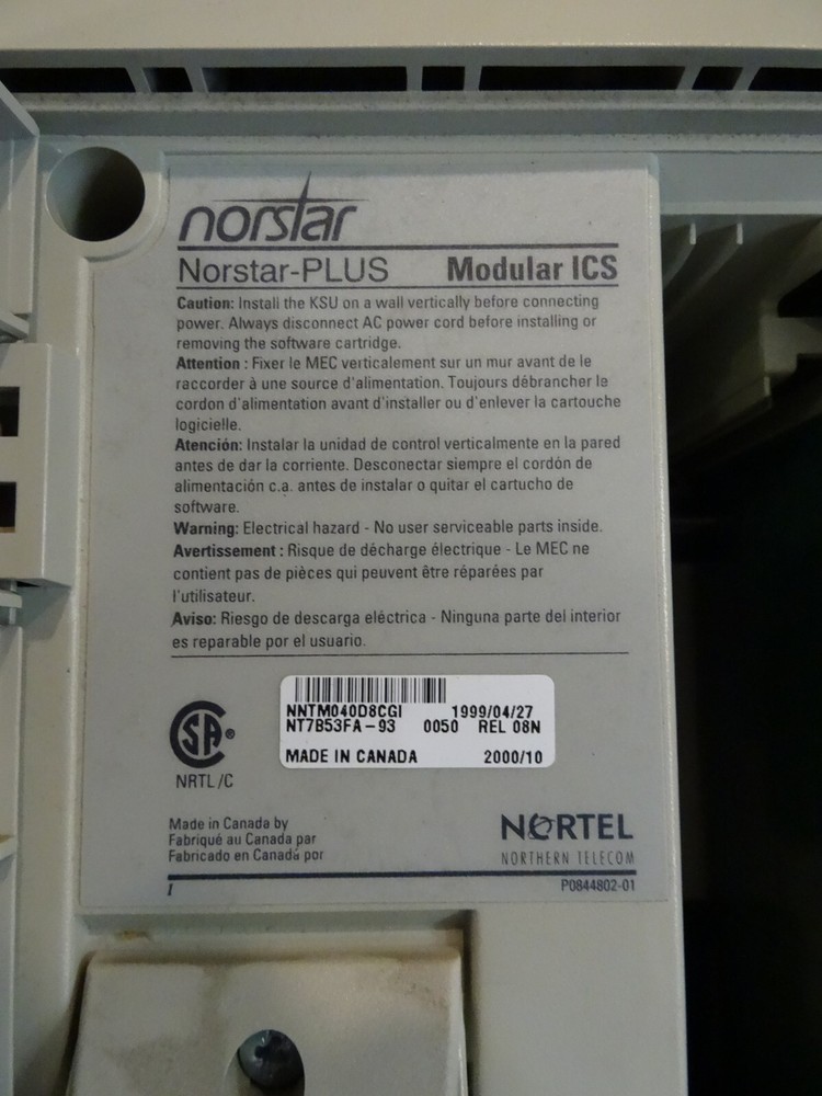 Nortel Norstar Plus Modular ICS NT7B53FA-93 Phone System