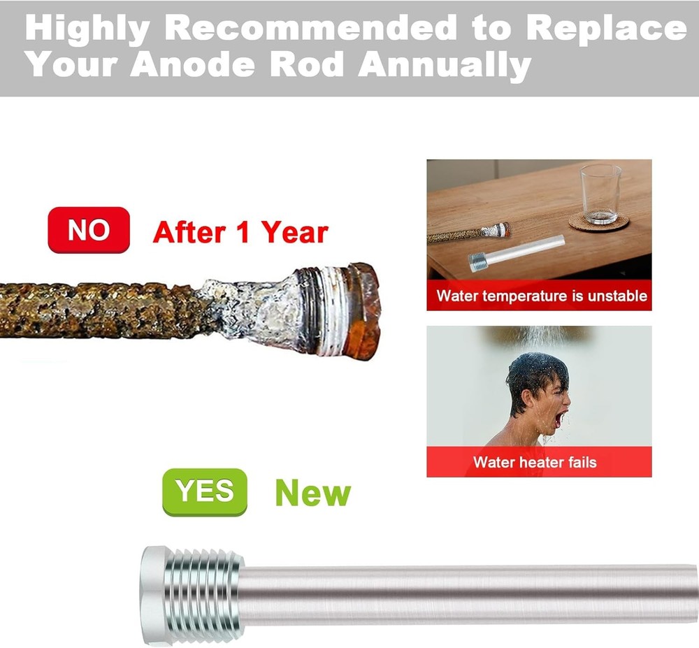 2-Pack RV Water Heater Anode Rod - 4.5 NPT, Atwood Dometic Replacement