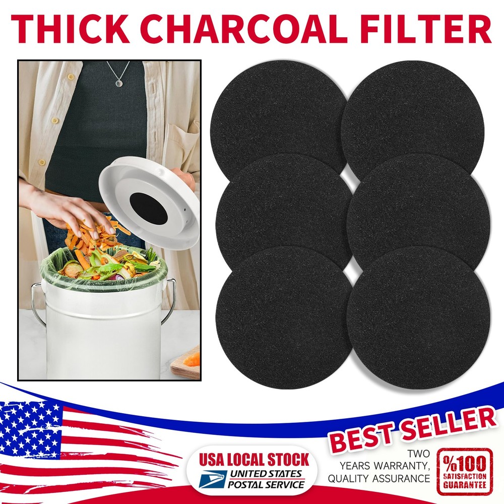 Isolate odors Improved air quality 6.7" Charcoal Filters for Kitchen Compost Bin