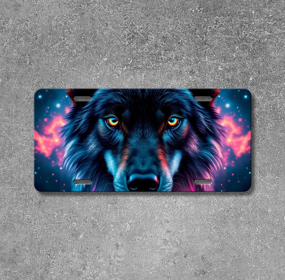 Intense Wolf License Plate Add Text Front Plate Special Gift