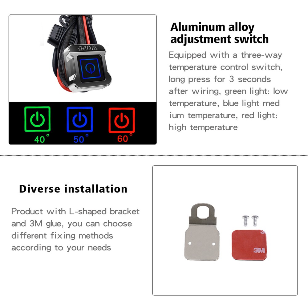 Three-speed Intelligent Temperature-adjusting Electric Heating Handlebar Kit