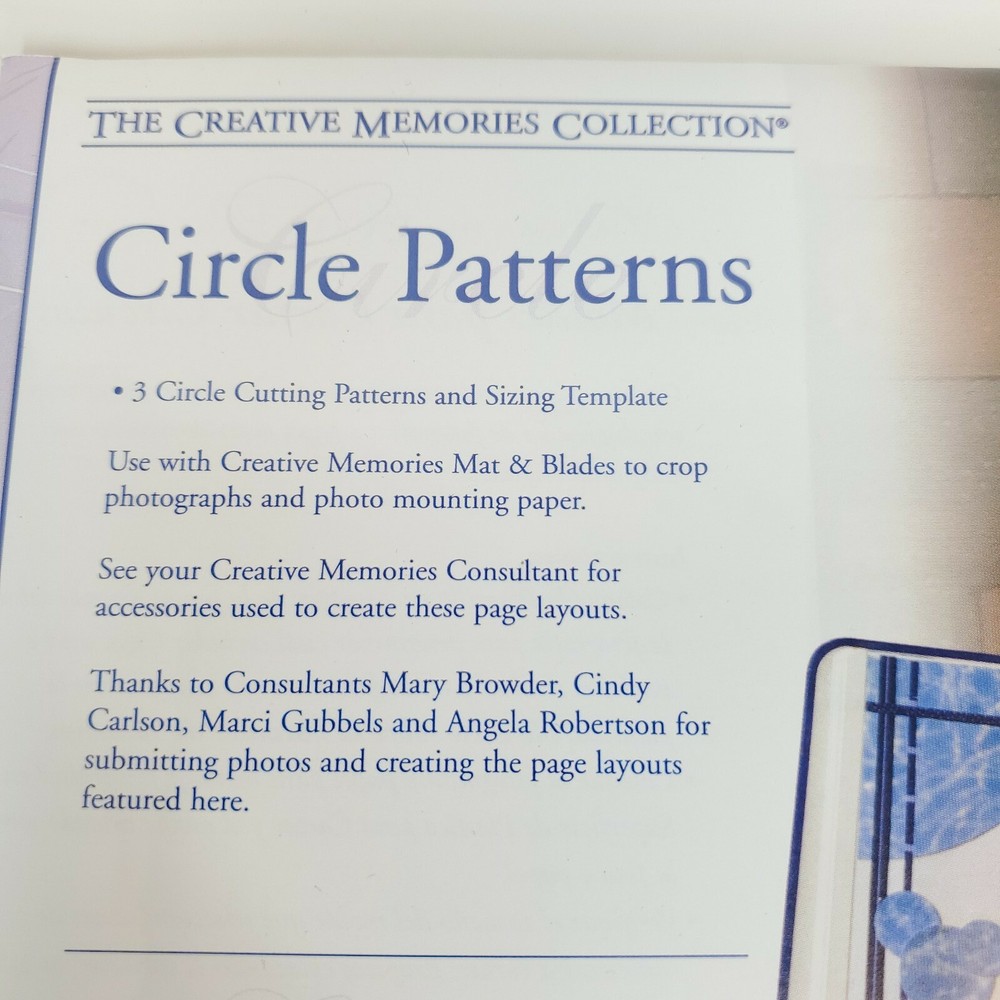 NEW CREATIVE MEMORIES custom cutting system 3 Circle Pattern & Sizing Template