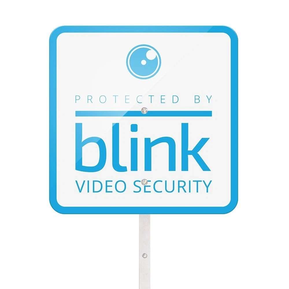 Blink Video Security Camera Yard Sign 9"x9"+ 2 Window Stickers, New