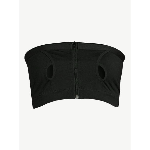 JOYSPUN Breast Pump Bra Hands-Free Zip Front Black