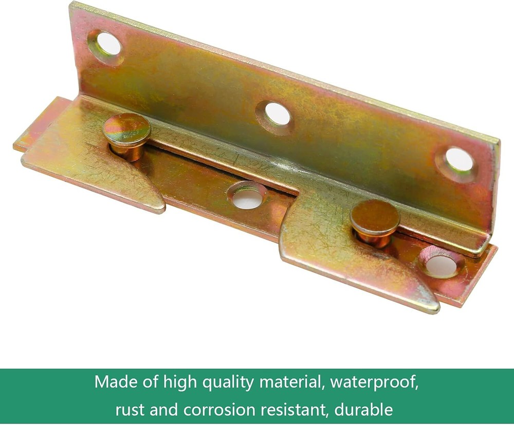 4 Set Bed Frame Rail Fitting Brackets Woodworking Connector Accessories Hardware
