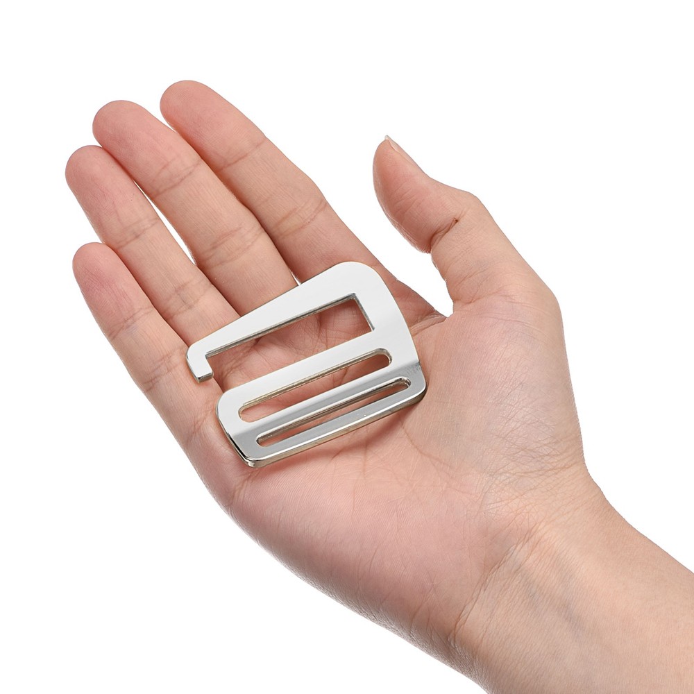 1.5" Webbing Release G Hook Buckle Adjuster for Backpack Strap, 2Pcs Silver