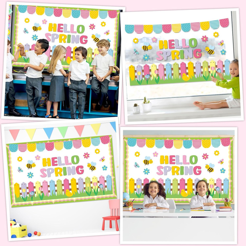 Hello Spring Bulletin Board Decorations Set Spring Classroom Decor Colorful Tuli
