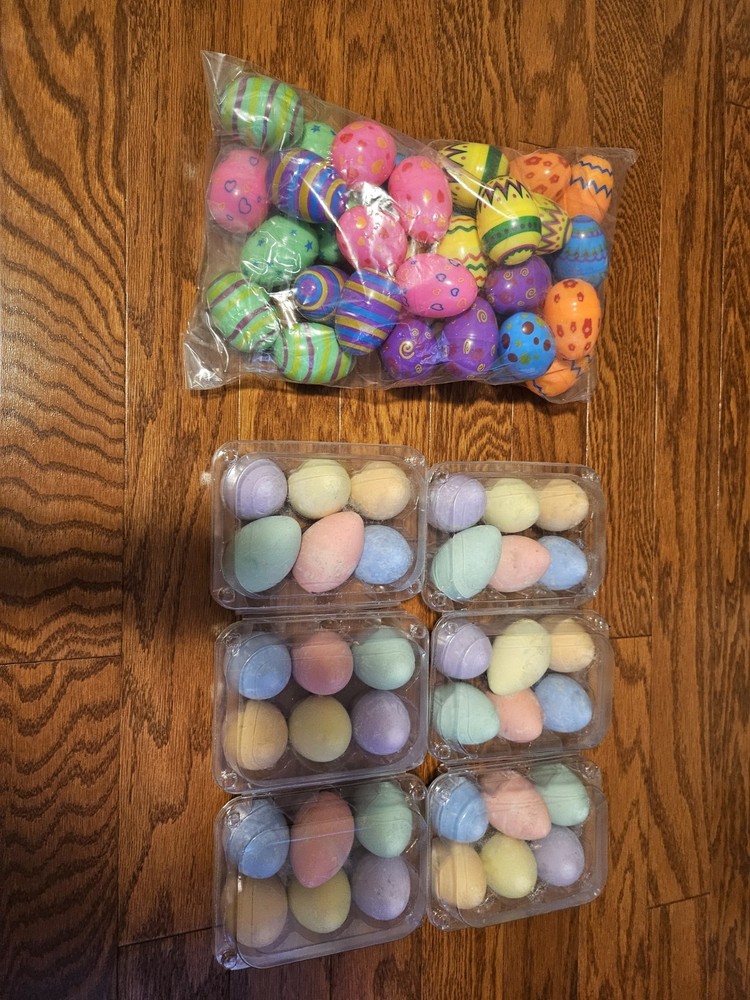 36 Count Of Easter Eggs And Egg Shaped Chalk