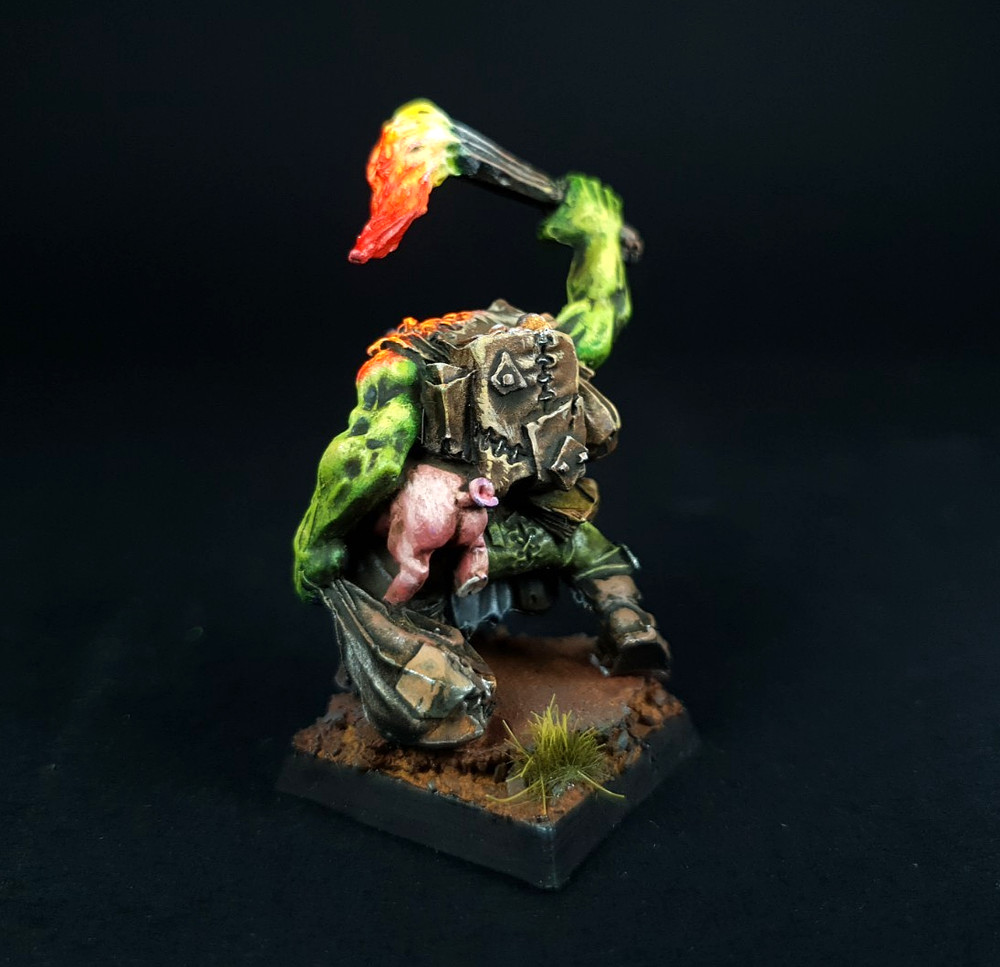 Orc Raider with Pig and Torch - Painted