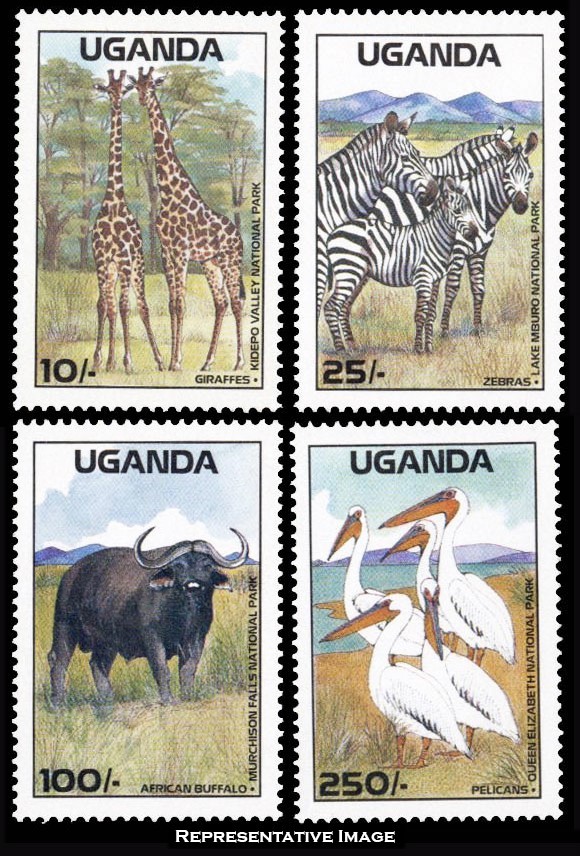 Uganda Scott 637-640 Mint never hinged.