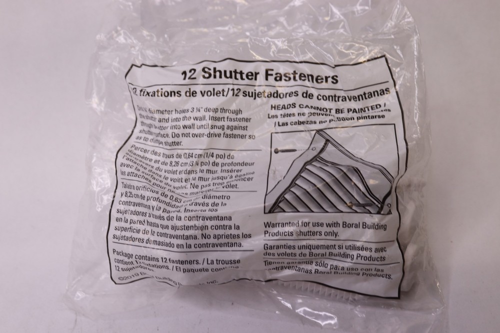 (12-Pk) Shutter Fastener Spike Loks White