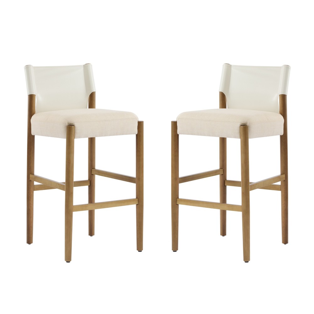 28.5'', Modern Solid Wood Bar Stool with Polyester Cushion - Minimalist