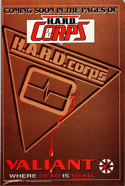 Valiant "Where dead is deas" H.A.R.D Corps Comic Framed Original Wizard Guide Pg