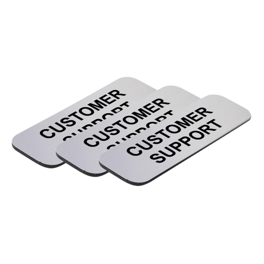 Customer Support 1 x 3" Name Tag/Badge, (3 Pack)