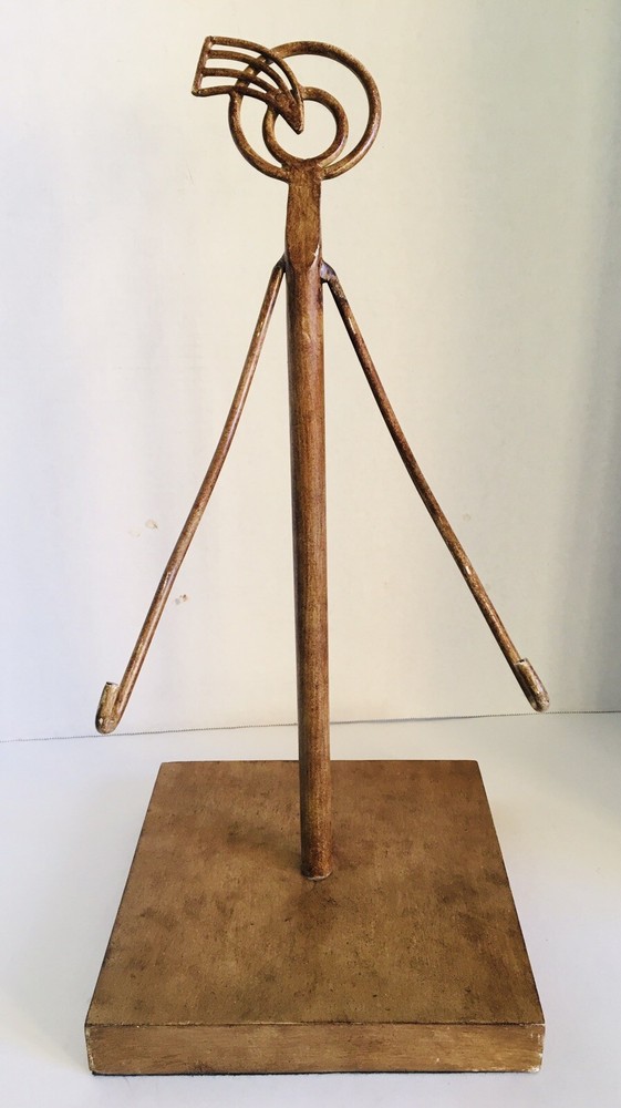 Metal Sculpture Decorative Plate Holder Unique 20"Tall