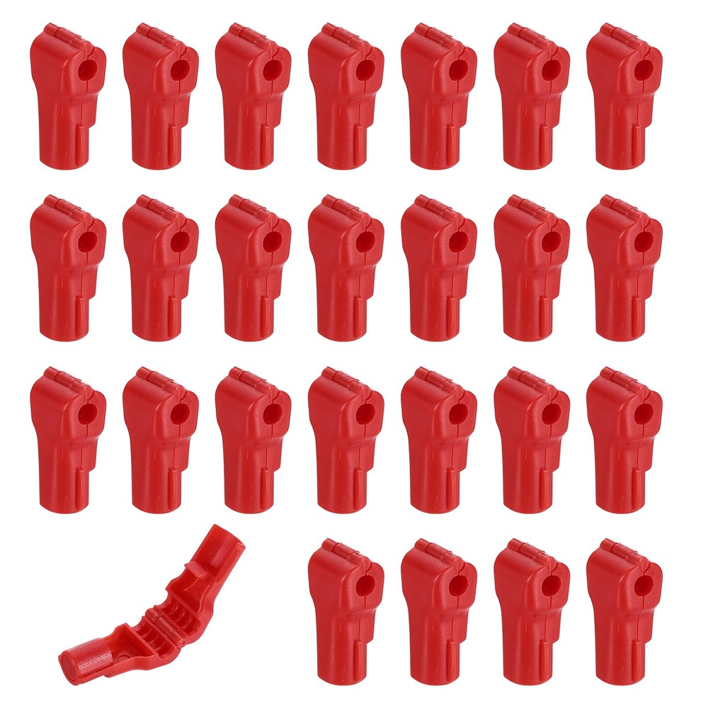 50pcs Peg Hook Locks, 6mm Pegboard Display Hook Stop Locks to Secure Cargo(Red)