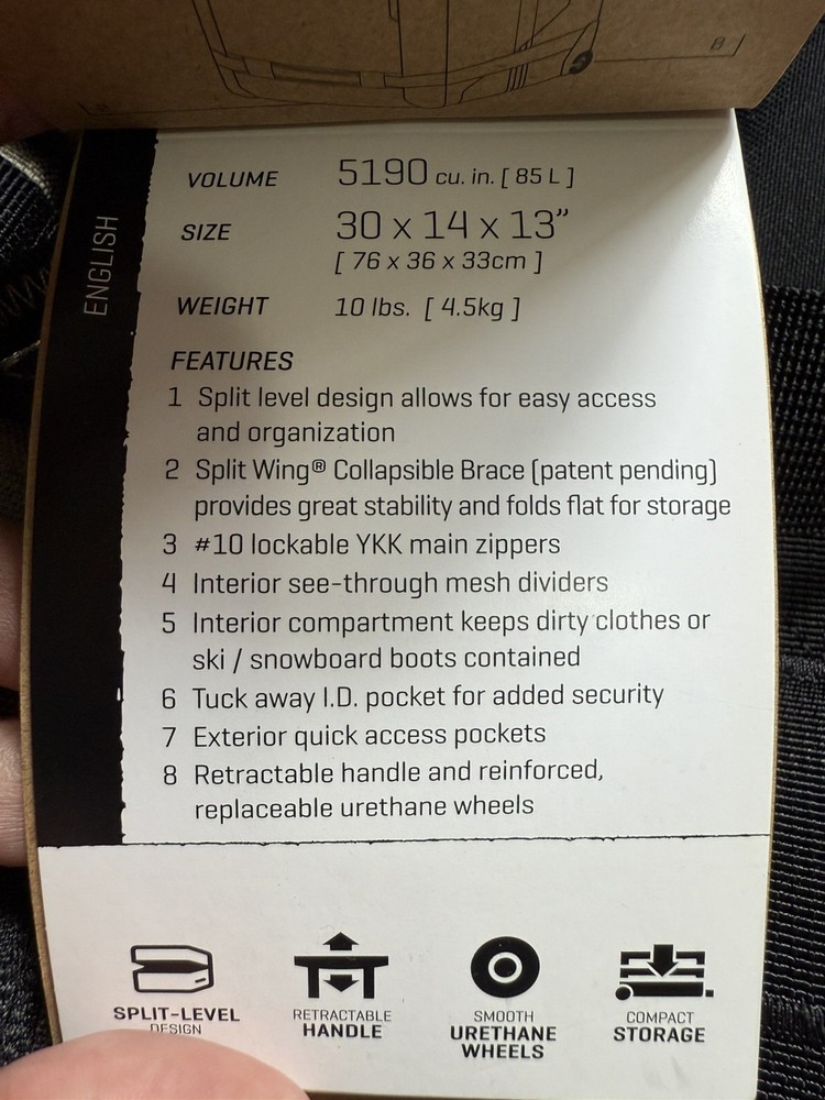 BRAND NEW Dakine 85l Split Roller luggage