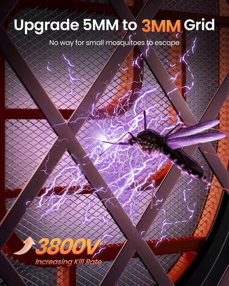 Ergonomic Handheld 3800V Fly Swatter - Effective Bug Zapper for Every Setting