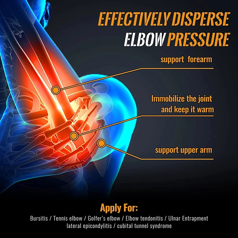 US Copper Elbow Brace Compression Support Sleeve Arthritis Tendonitis Joint Pain