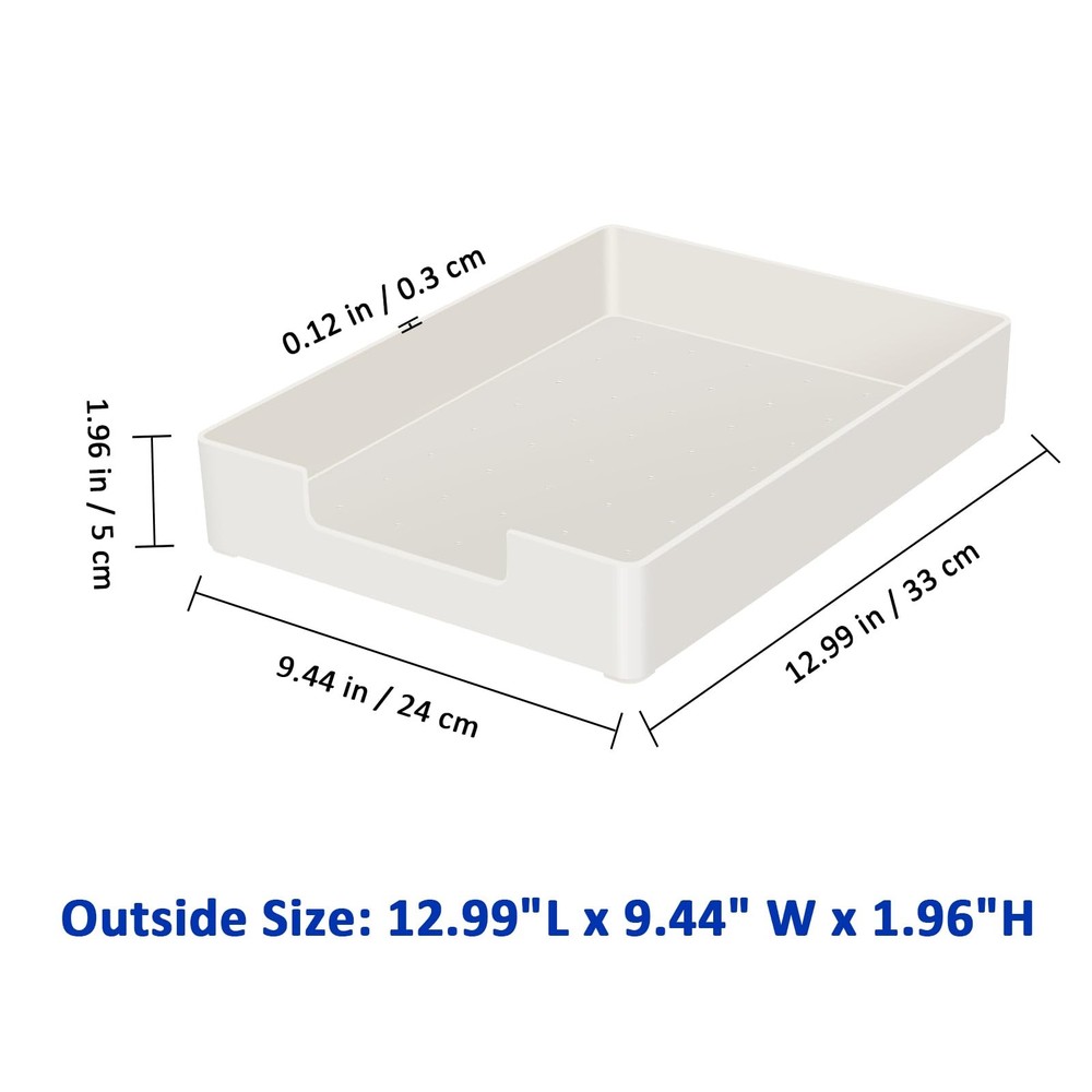 2-Pack Stackable Paper Tray Plastic Desk Drawer Organizer for Office School