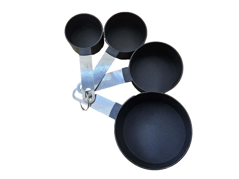 Stackable Measuring Cup & Spoon Sets - Black - Sets Of 8 - NEW