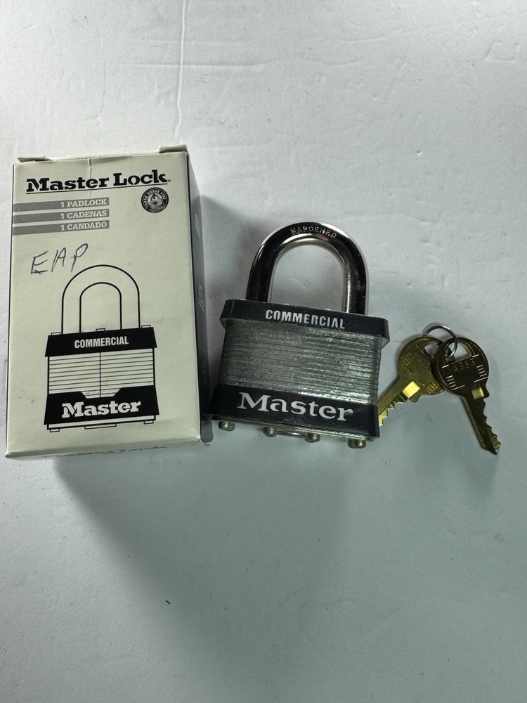 Master Lock 5KA: Padlock, Key A383 - 2in Steel Lock