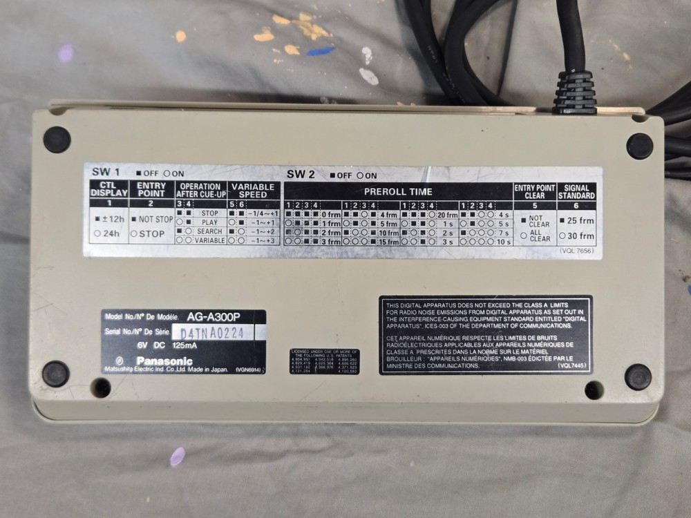 Panasonic AG-A300 Slow Motion Edit Controller w/Power Supply - TESTED!