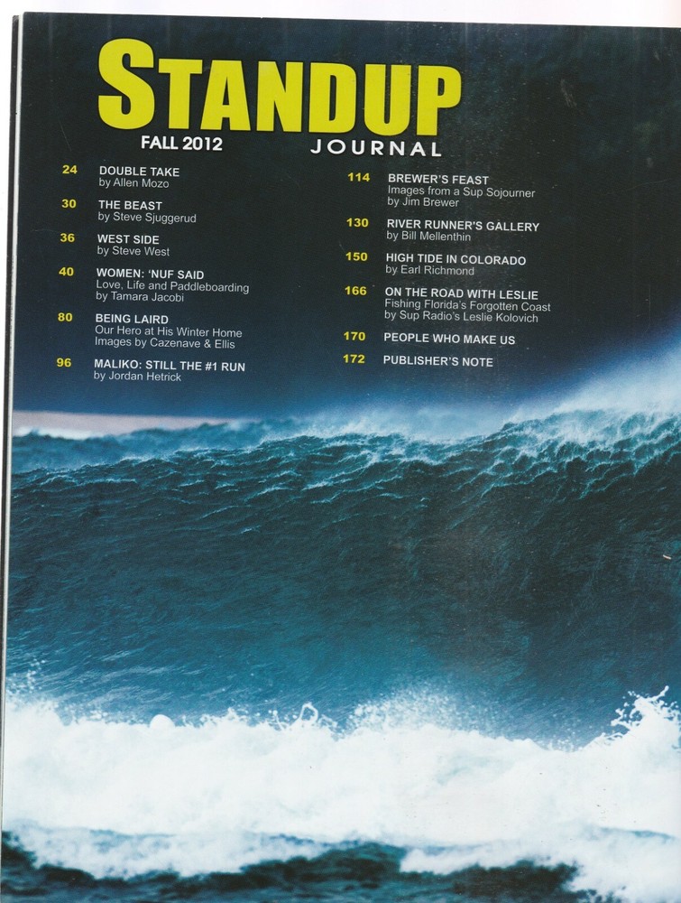 STAND UP JOURNAL,FALL 2012-STAND UP PADDLING ACTION