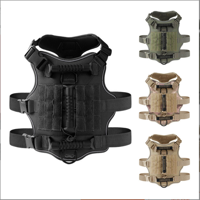 Reflective No Pull Tactical Dog Harness with Handle, Breathable Adjustable