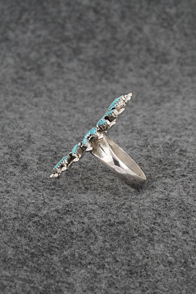 Turquoise & Sterling Silver Ring - Evonne Hustito - Size 9.5