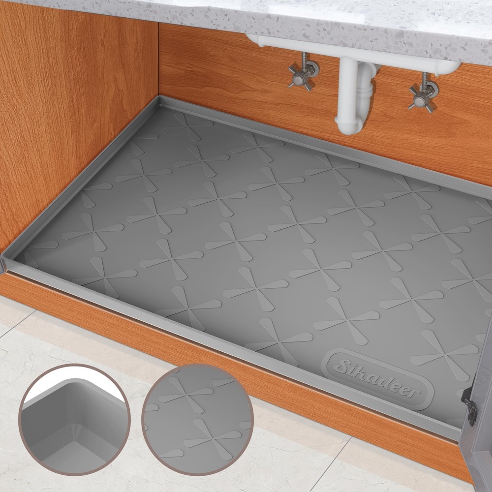 34" x 22" Under Sink Mat for Kitchen Waterproof, Undersink Protectors Cabinet