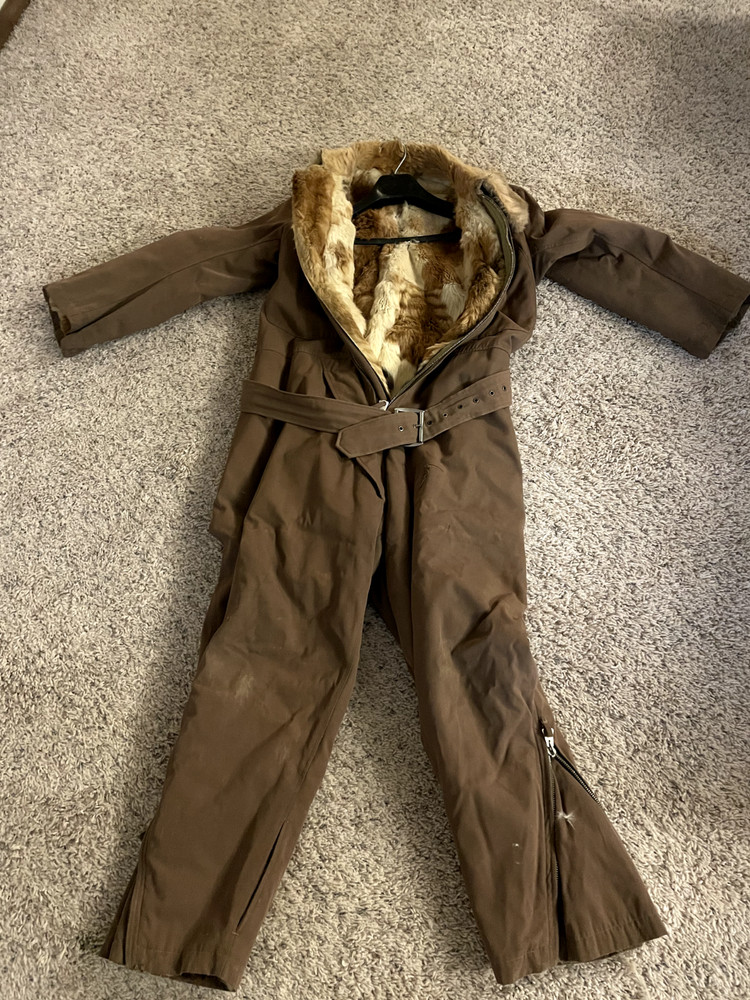 ww2 japanese brown, fur lined flight suit