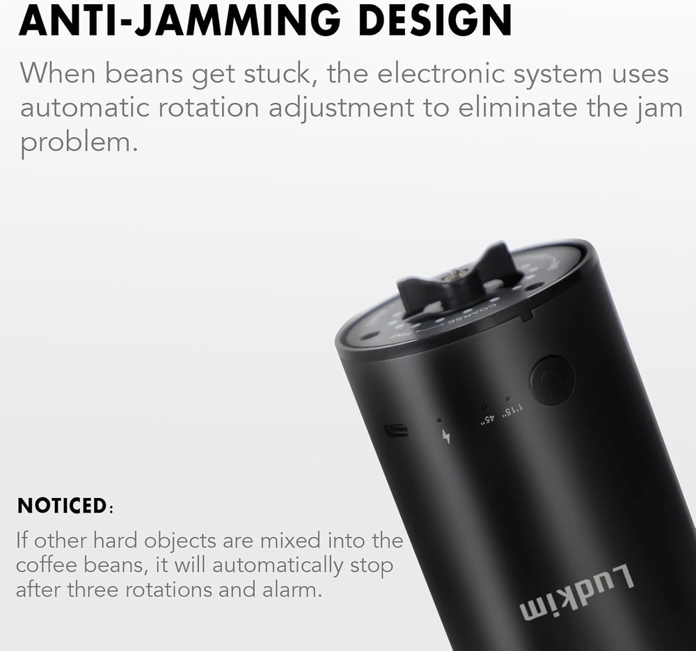 Portable Electric Burr Coffee Grinder, Automatic Coffee Bean Grinders
