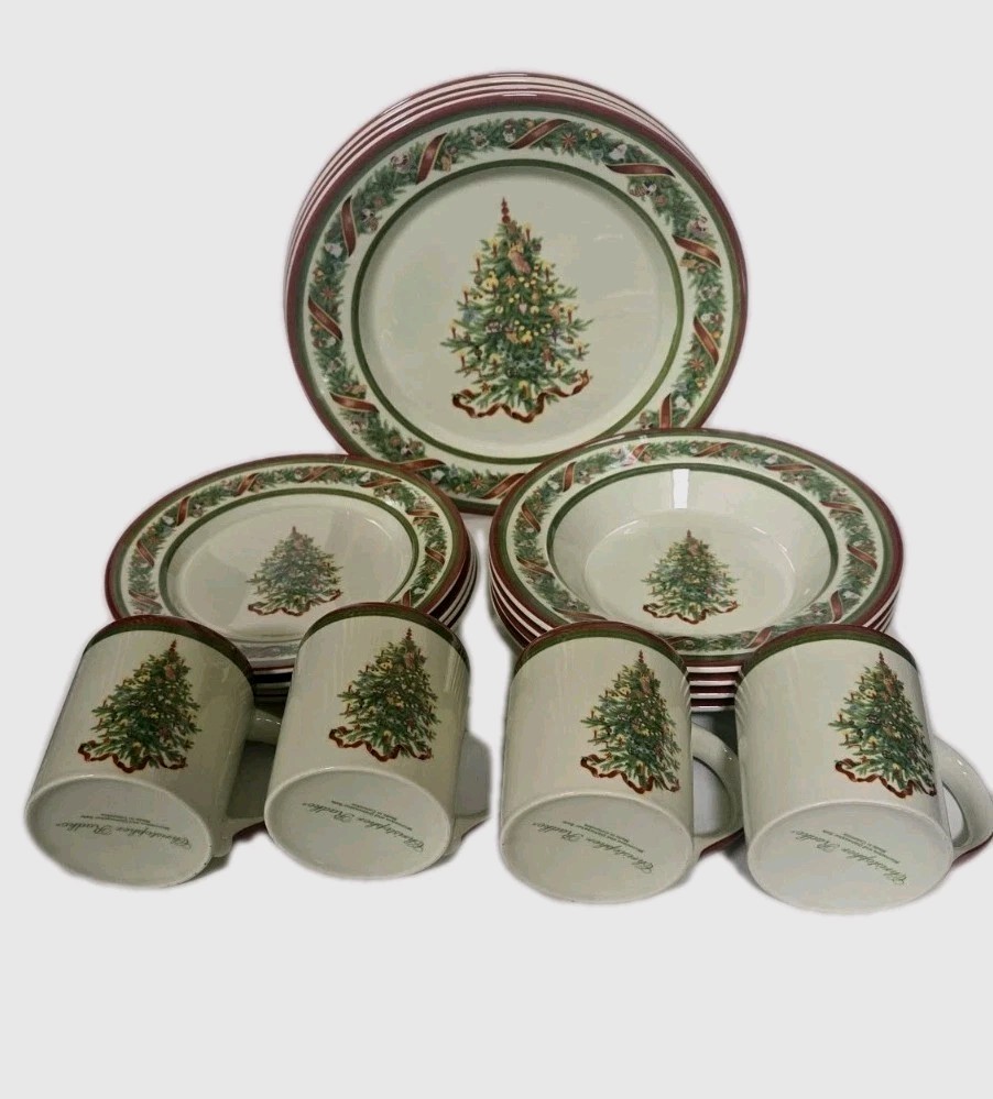 Vintage Christopher Radko Christopher's Tree 16 Piece Dinnerware Set Excellence