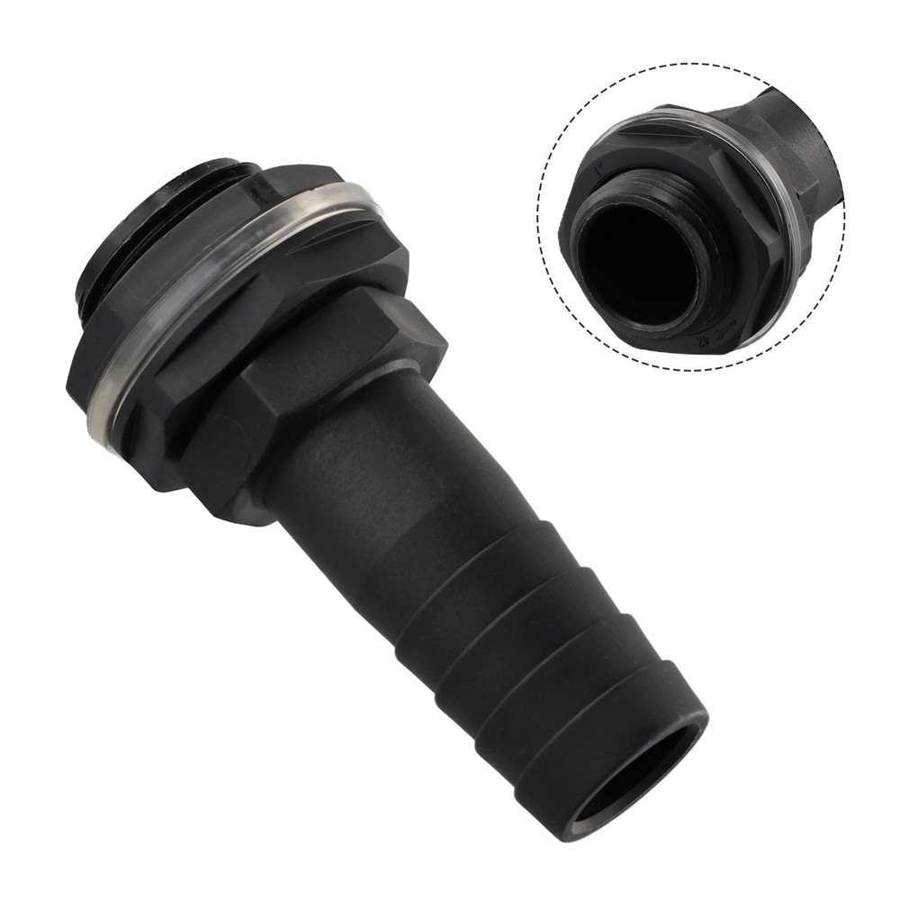 Pipe Overflow Connector 1\\\" Barb 3/4\\\" BSPM Thread Plastic Replacement