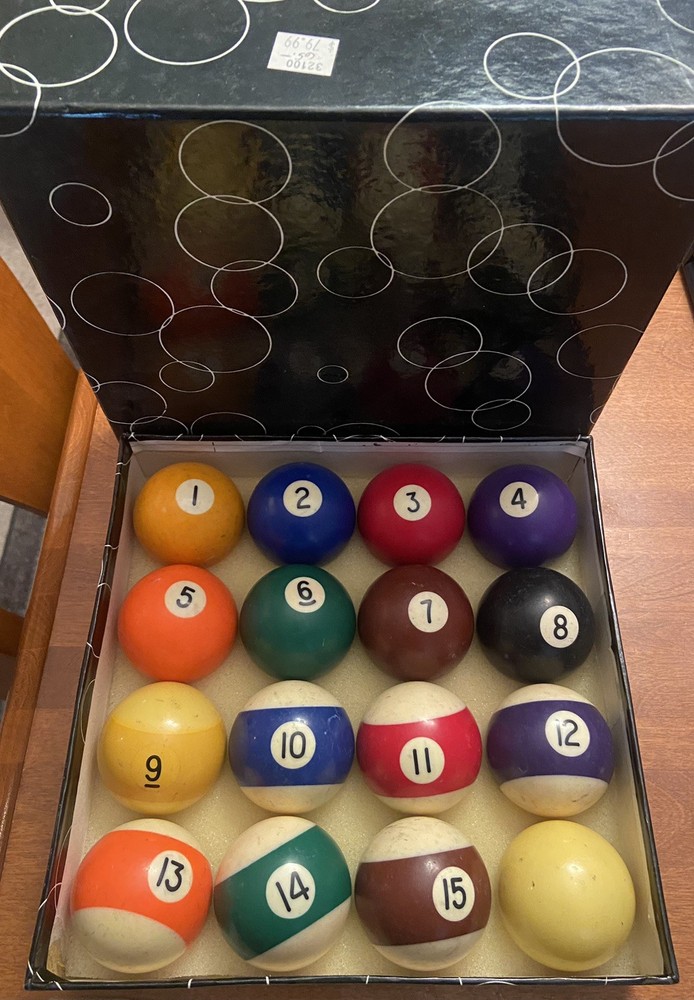 Vintage Billiard Pool Balls Original Box